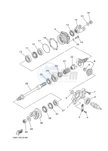 YFM450FWA GRIZZLY 450 IRS (BM81) drawing MIDDLE DRIVE GEAR