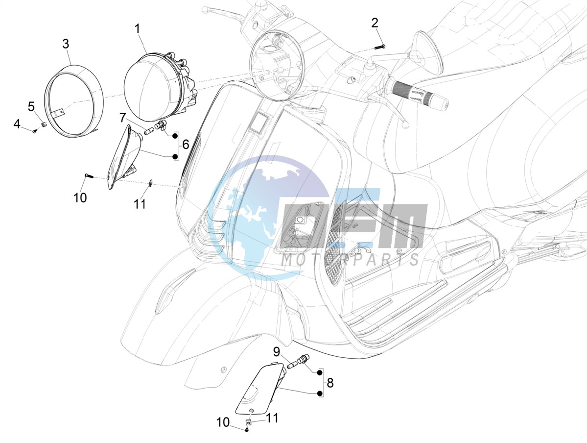 Front headlamps - Turn signal lamps