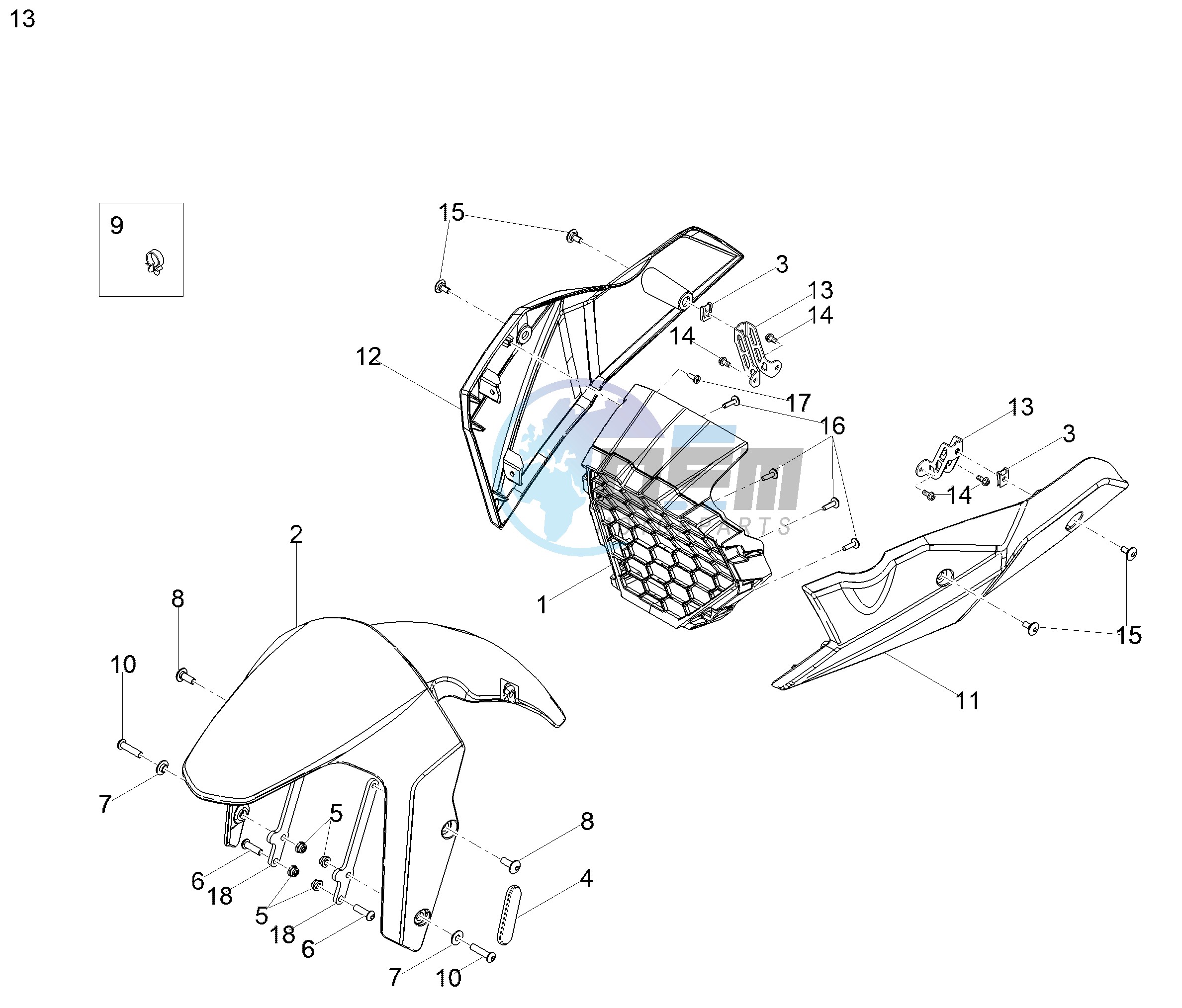 Front mudguard-Pillar