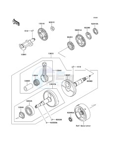 KLF250 KLF250A9F EU GB drawing Crankshaft