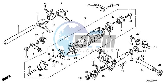 GEARSHIFT DRUM/SHIFT FORK