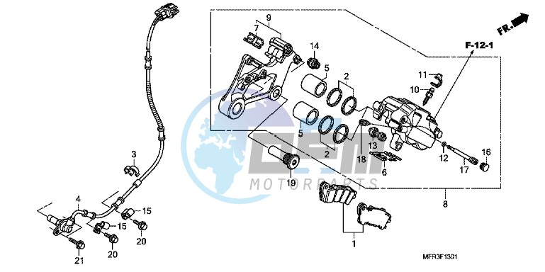 REAR BRAKE CALIPER (VT1300CXA)