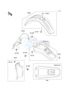 KLX 300 A [KLX300R] (A6F-A7A) A6F drawing FENDERS