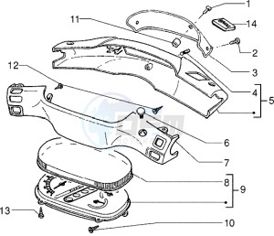 Skipper 125 drawing Speedometers Kms. - handlebar cover