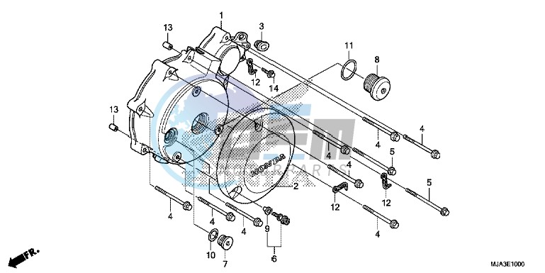 LEFT CRANKCASE COVER (VT750C/C2S/CA/CS)