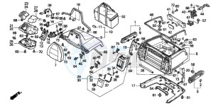 GL1500SE GOLDWING SE drawing TRUNK BOX  (EXCEPT G)