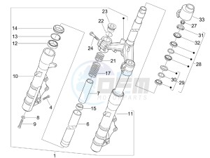 Nexus 250 e3 drawing Fork steering tube - Steering bearing unit