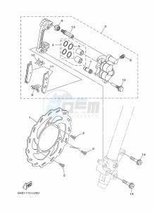 YZ85LW (B0G1) drawing FRONT BRAKE CALIPER