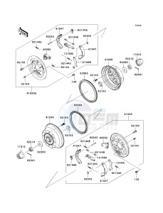 KAF 400 A [MULE 610 4X4] (A6F-AF) A9F drawing REAR HUBS_BRAKES