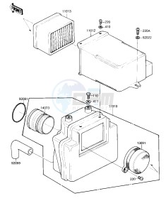 KZ 250 D [CSR] (D2) [CSR] drawing AIR CLEANER -- 81 D2- -