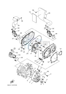 YXM700ES YXM70VPSH (B42N) drawing CRANKCASE COVER 1