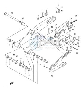 RM250 (E28) drawing REAR SWINGING ARM (MODEL K L)