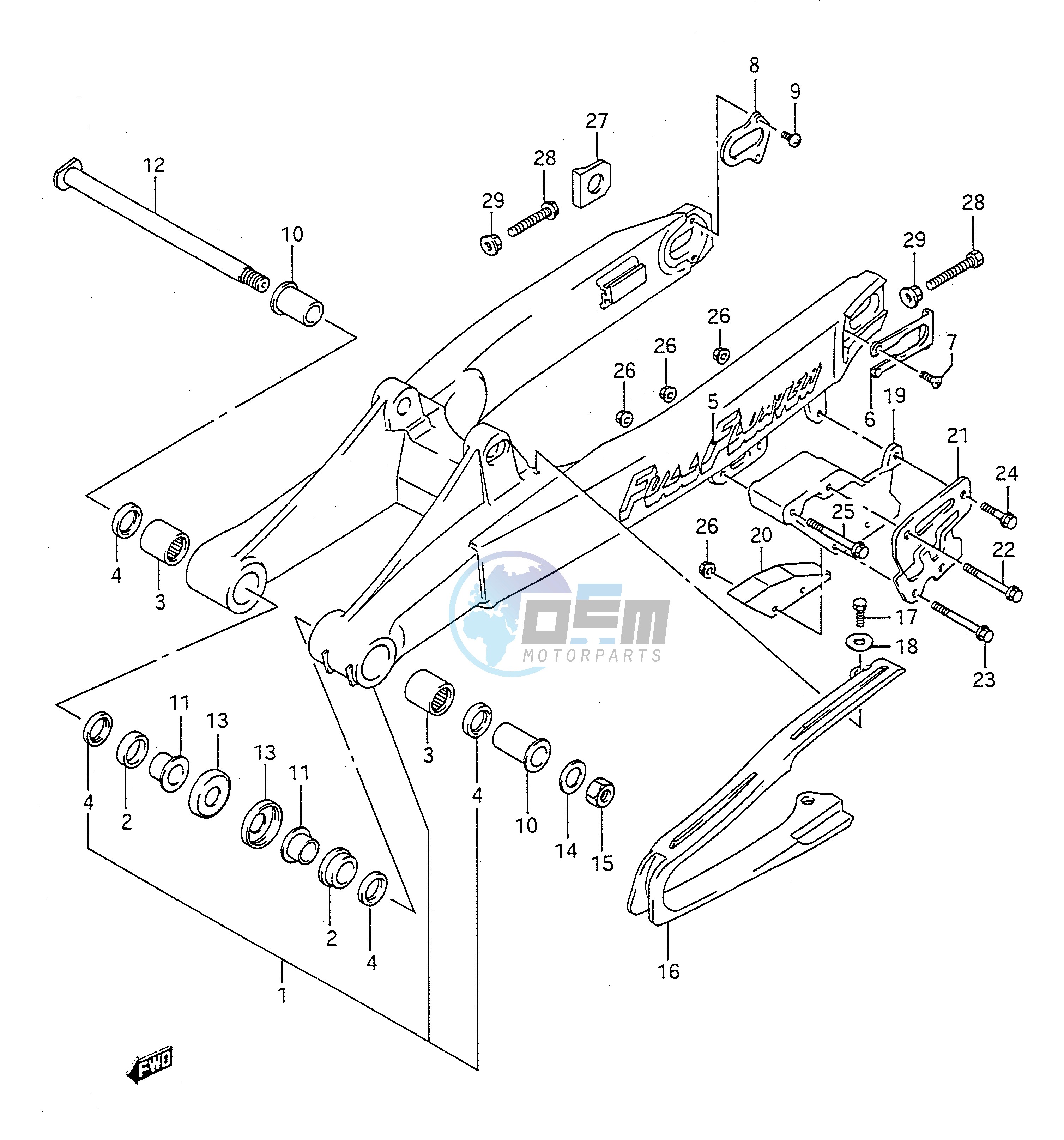 REAR SWINGING ARM (MODEL K L)