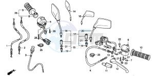 CB250 NIGHTHAWK drawing HANDLE LEVER/SWITCH/CABLE (2)