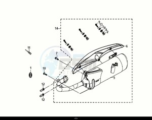 FIDDLE IV 50 (XG05W1-NL) (E5) (M1-M3) drawing EXHAUST MUFFLER