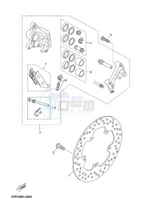 YP125RA (ABS) X-MAX125 ABS X-MAX125 ABS (2ABD) drawing FRONT BRAKE CALIPER