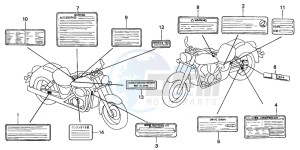 VT750C2 drawing CAUTION LABEL