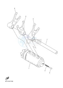 WR250R (32DR) drawing SHIFT CAM & FORK