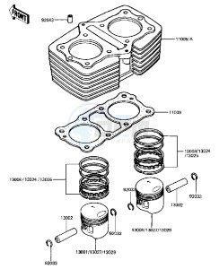 KZ 440 D [LTD BELT] (D2-D5) [LTD BELT] drawing CYLINDER_PISTONS -- 81-83 D2_D3_D4_D5- -