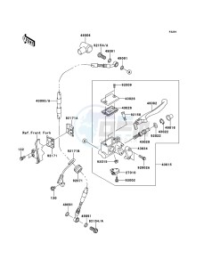 KLX250 KLX250S9F GB XX (EU ME A(FRICA) drawing Front Master Cylinder