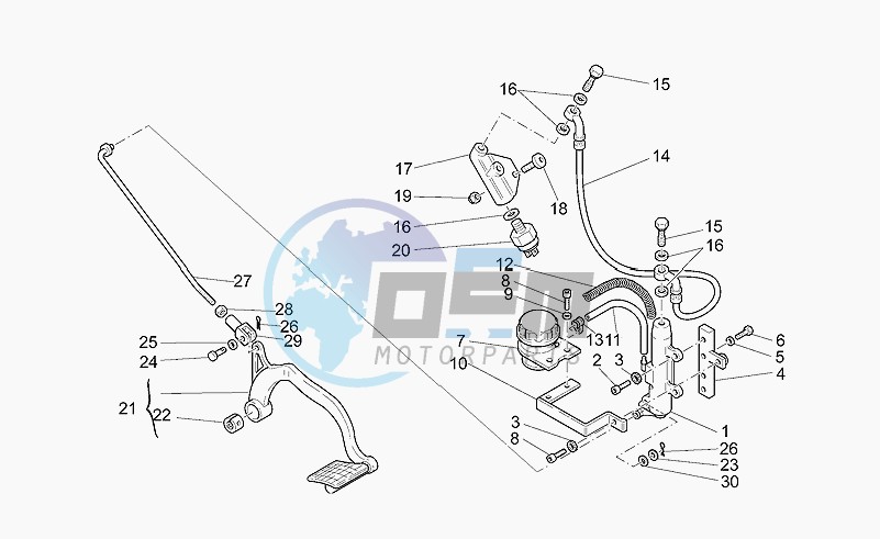 Rear master cylinder