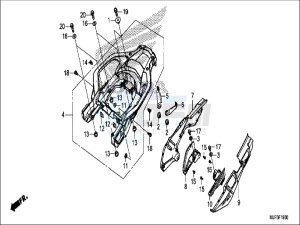 CRF1000DH 2ED - (2ED) drawing SIDE COVER/REAR CARRIER