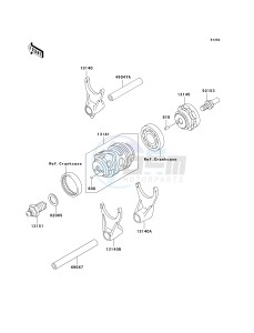 KX 250 T [KX250F] (TF) T6F drawing GEAR CHANGE DRUM_SHIFT FORK-- S- -