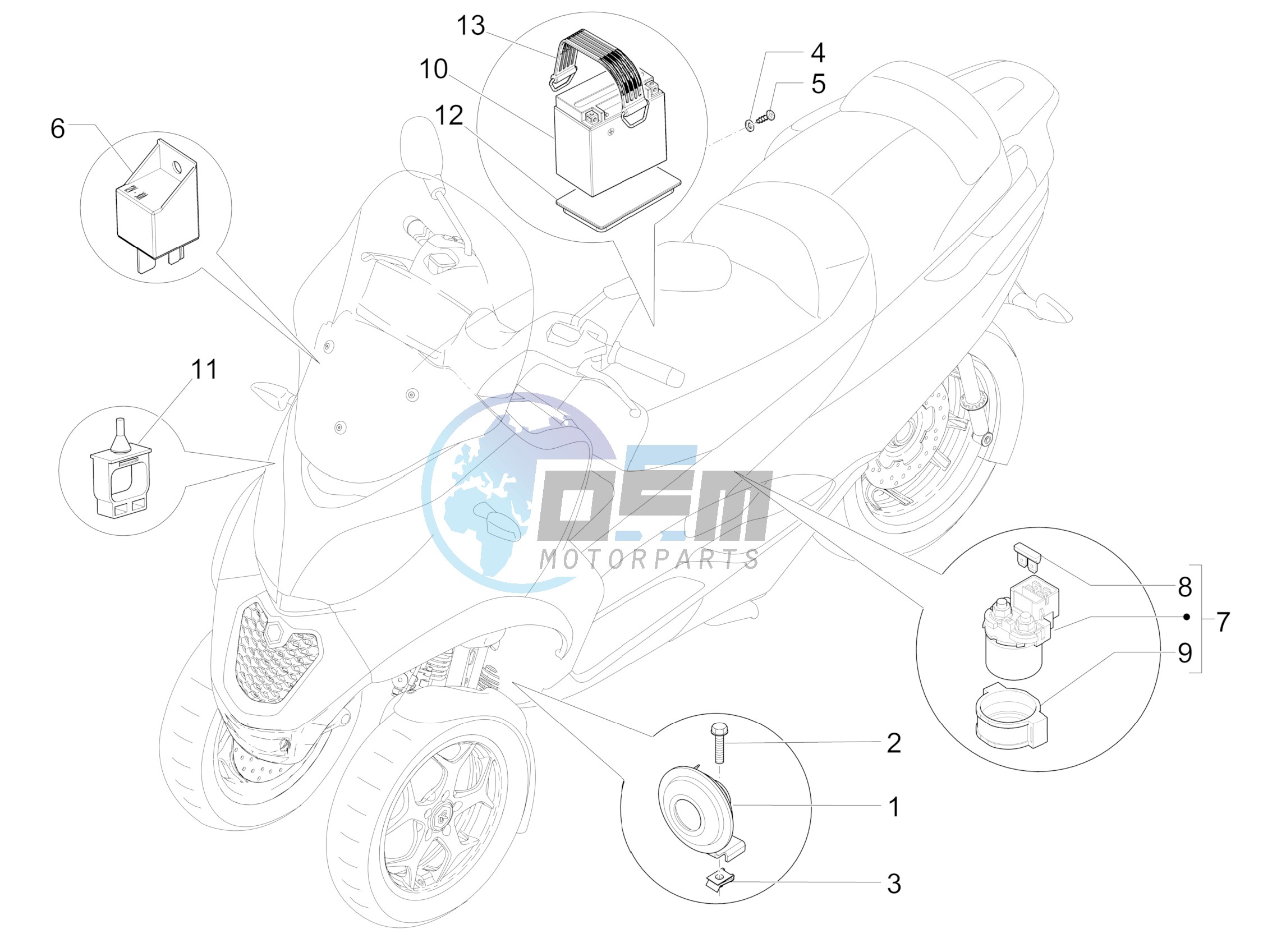 Remote control switches - Battery - Horn