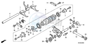 GL1800A UK - (E / MKH) drawing GEARSHIFT DRUM/SHIFT FORK