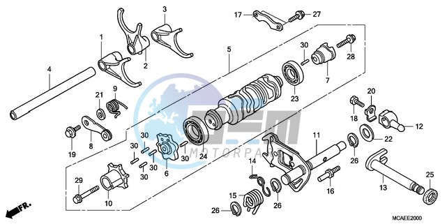 GEARSHIFT DRUM/SHIFT FORK