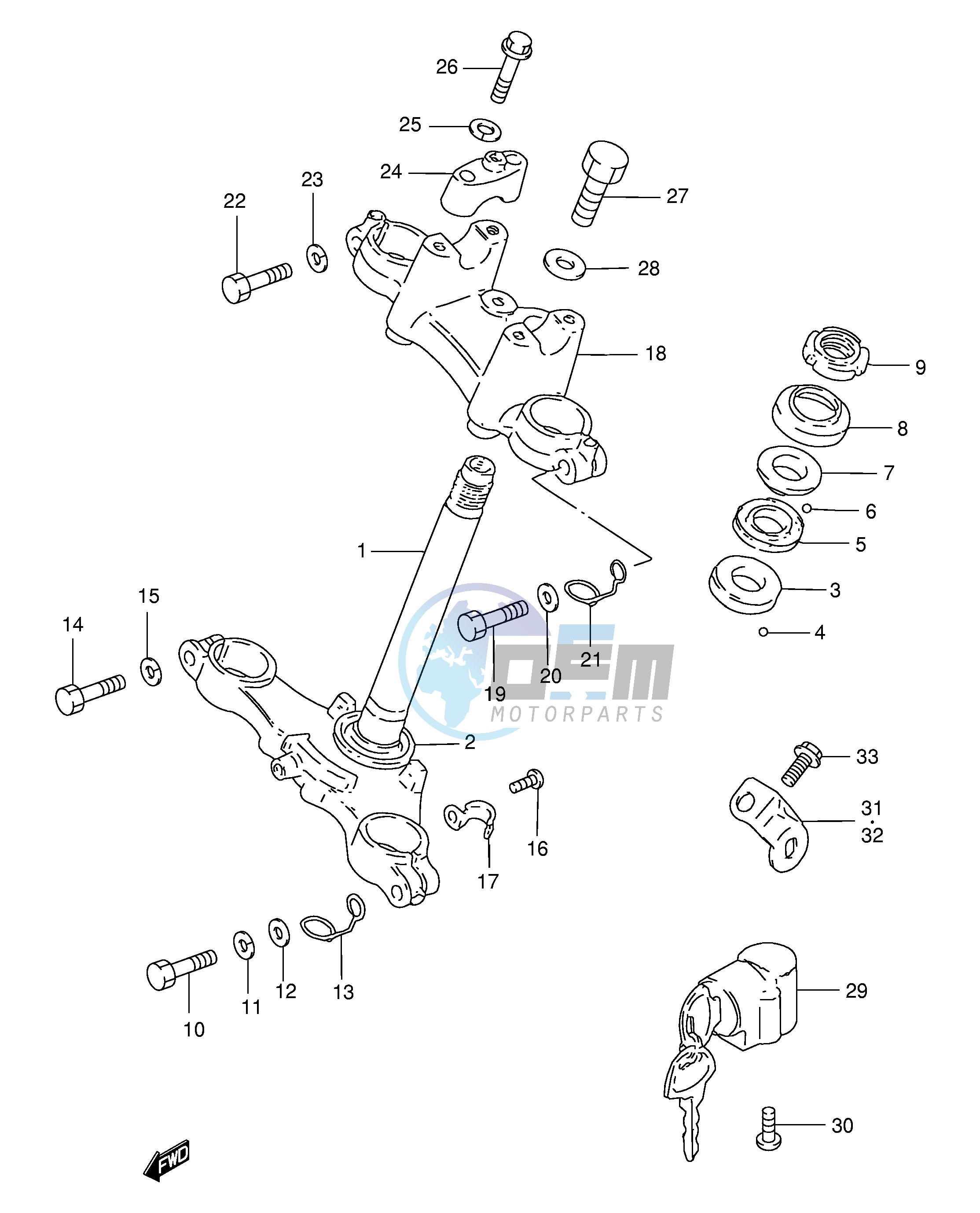 STEERING STEM (MODEL K1 E71)