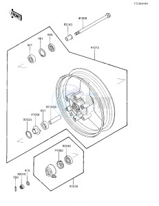 EX 250 E [NINJA 250R] (E1-E2) [NINJA 250R] drawing FRONT WHEEL_HUB