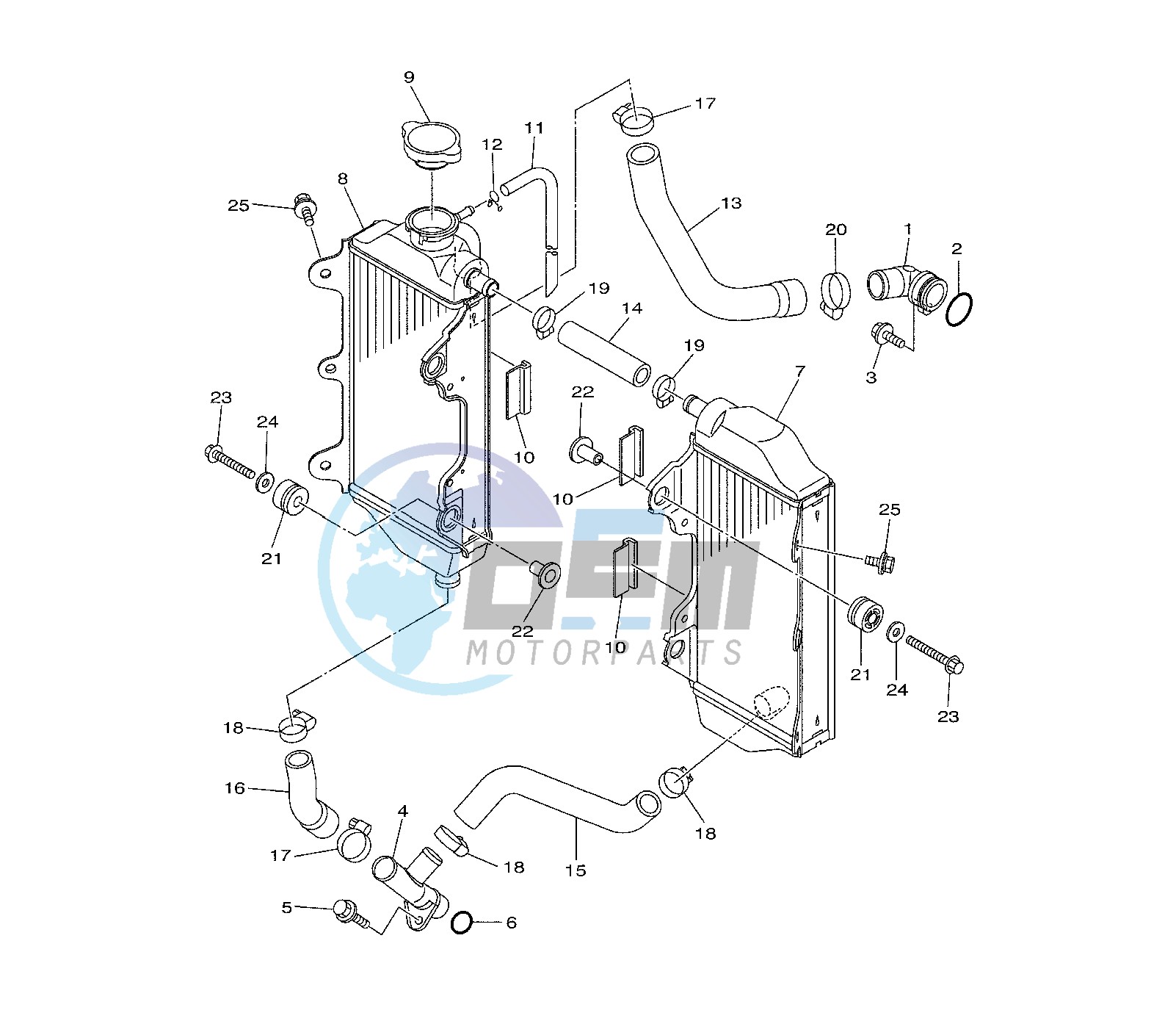 RADIATOR AND HOSE