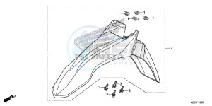 CRF250ME CRF250M UK - (E) drawing FRONT FENDER