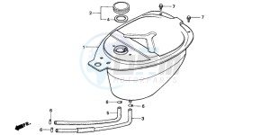 C50S drawing FUEL TANK (C50P/C50T)