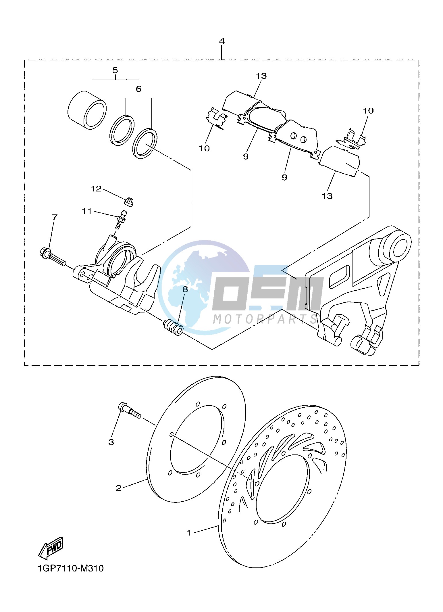 REAR BRAKE CALIPER