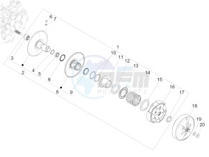 MEDLEY 150 4T IE ABS E4-2016-2018 (EMEA) drawing Driven pulley