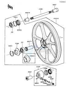 KZ 1100 B [GPZ) (B1-B2) [GPZ) drawing FRONT WHEEL_HUB