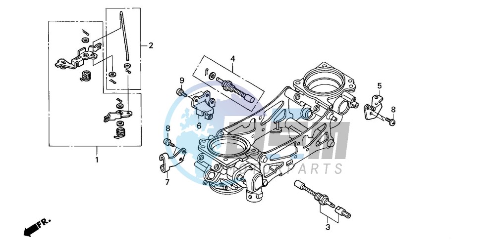 THROTTLE BODY (COMPONENT PARTS) (VTR1000SPY/1)