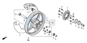 CB250 TWO FIFTY drawing REAR WHEEL