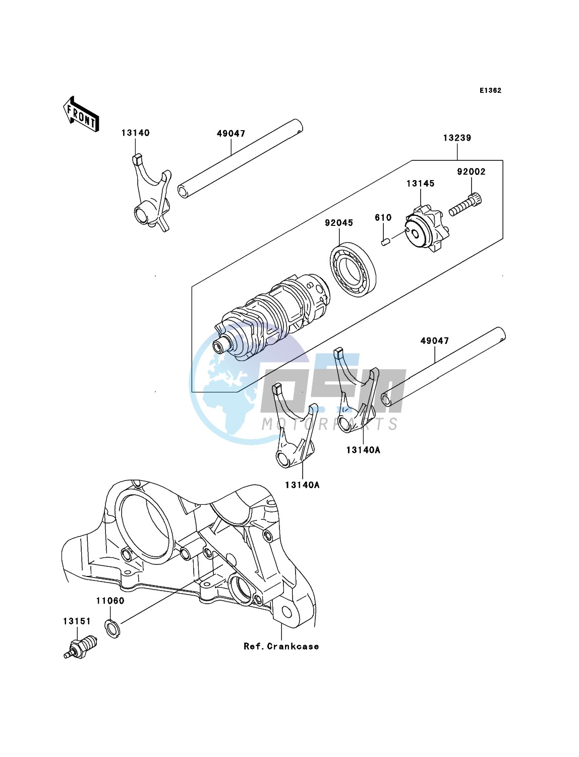 Gear Change Drum/Shift Fork(s)