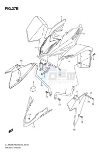 LT-Z400 (E28-E33) drawing FRONT FENDER (LT-Z400L0)