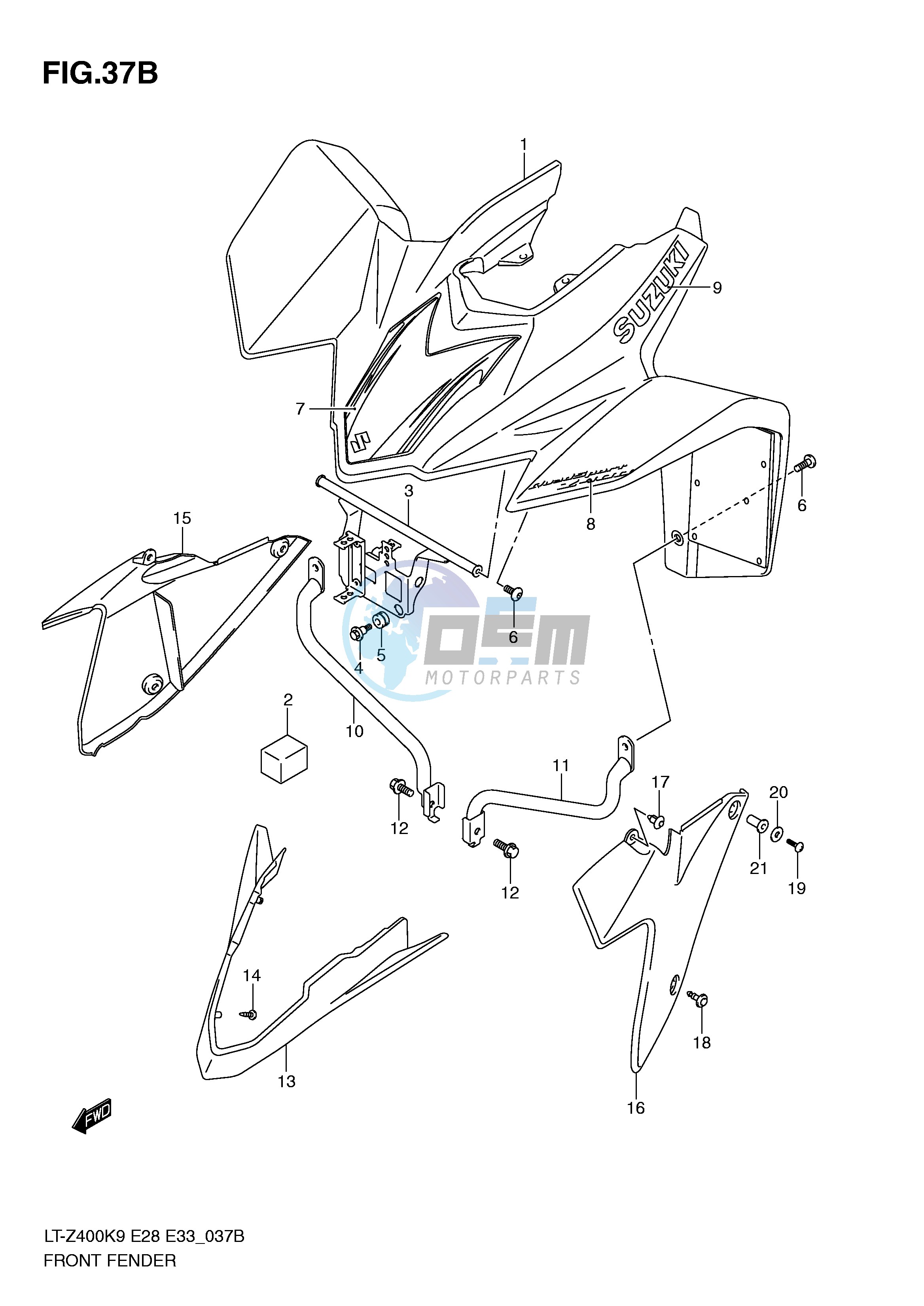 FRONT FENDER (LT-Z400L0)