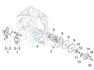 Liberty 125 4t Delivery e3 drawing Camshaft - Rocking levers support unit