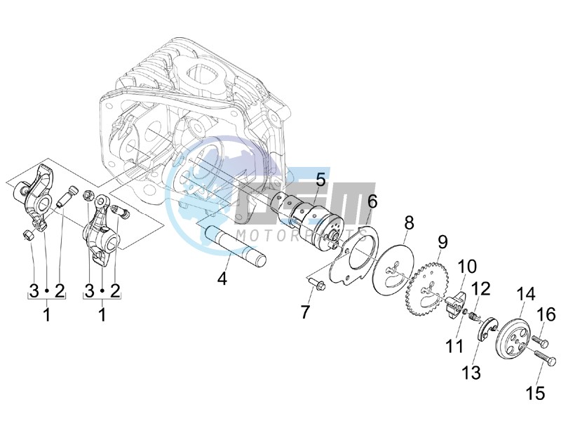 Camshaft - Rocking levers support unit