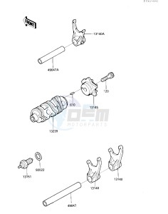 KL 250 D [KLR250] (D2-D3) [KLR250] drawing GEAR CHANGE DRUM & FORKS