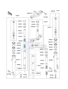 EX 500 D [NINJA 500R] (D6F-D9F) D9F drawing FRONT FORK-- D7F - D9F- -