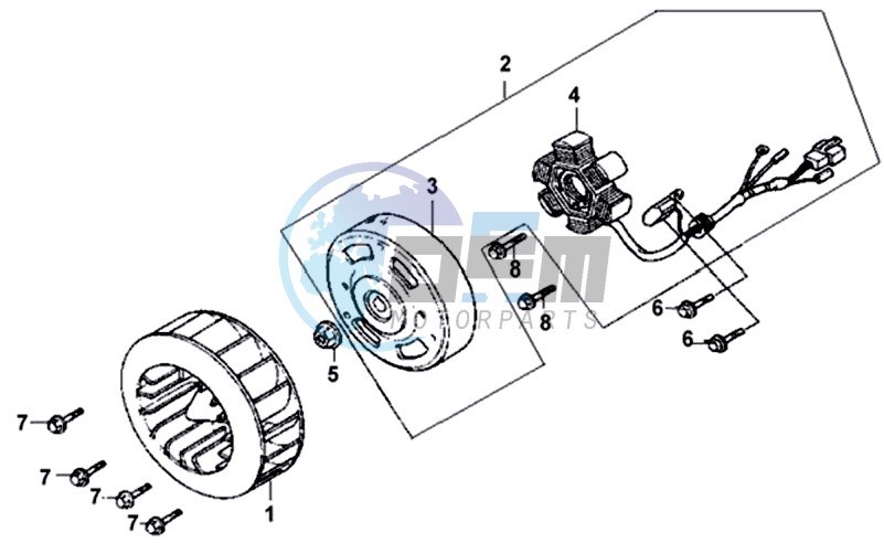 FLYWHEEL WITH MAGNETO / FAN