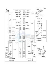 ZG 1200 B [VOYAGER XII] (B15-B17) [VOYAGER XII] drawing FRONT FORK