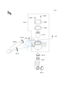 KAF 400 B [MULE 600] (B6F-B9F) B8F drawing AIR CLEANER-BELT CONVERTER